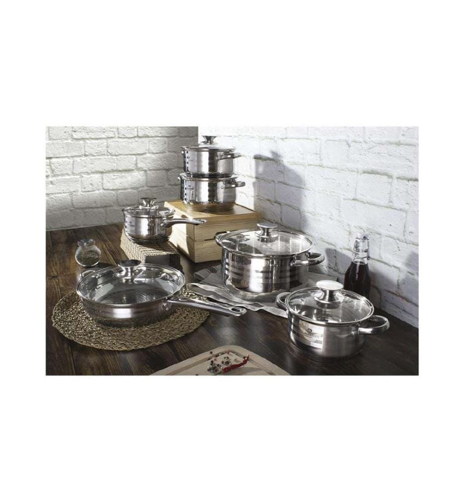 12-teiliges Topfset Edelstahl Gourmet Line Shiny