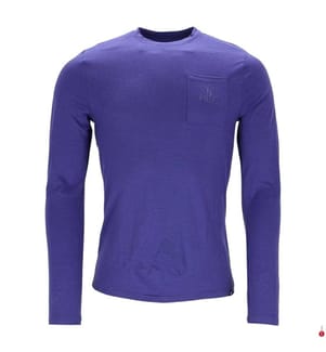 The Ascent Merino 200 Langarm-T-Shirt mit Tasche – Blau