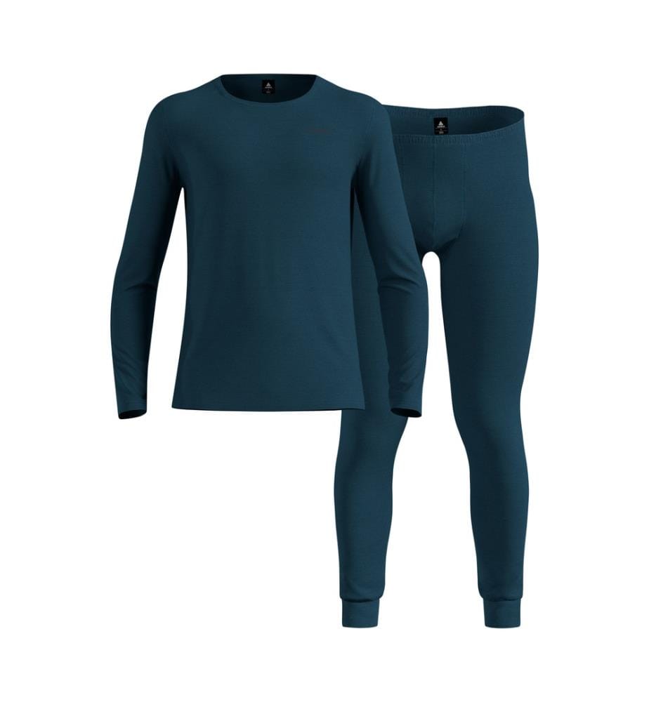 Set di biancheria intima termica in lana merino - Blu petrolio
