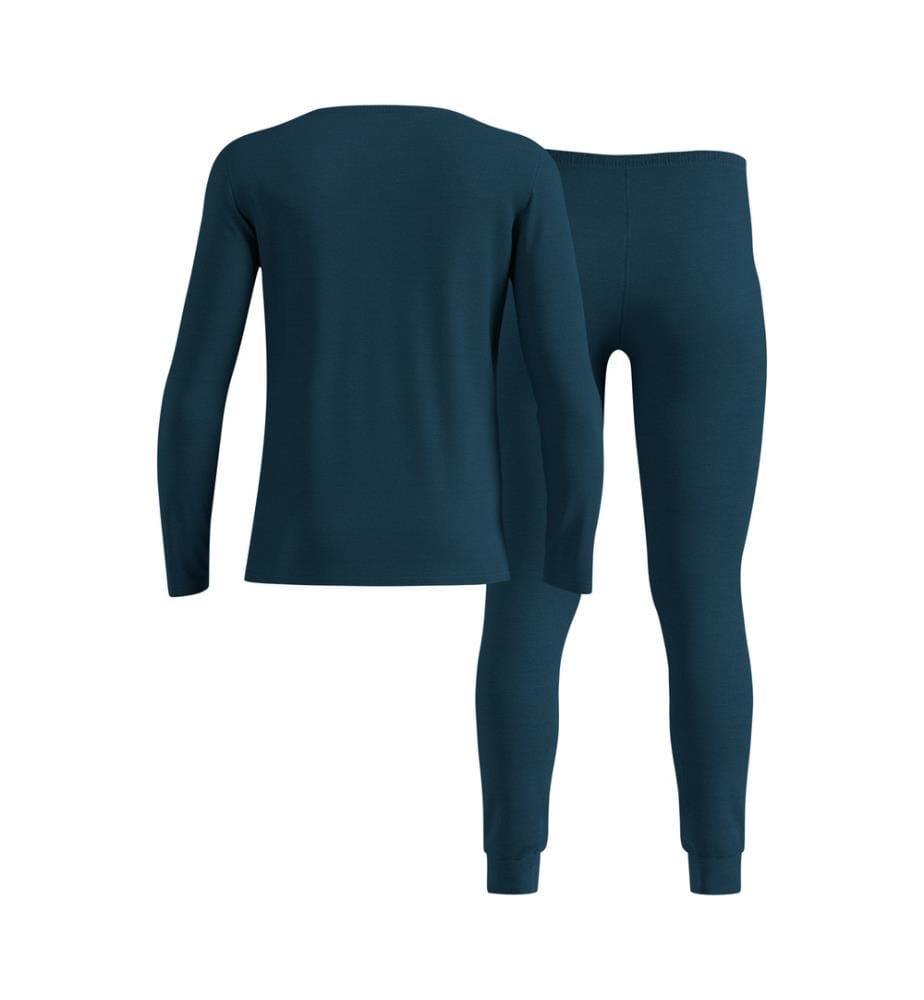 Set di biancheria intima termica in lana merino - Blu petrolio