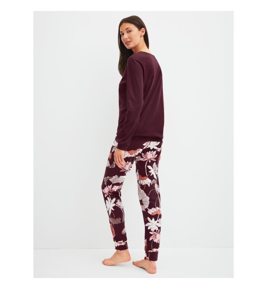 Pyjama mit Bündchen - Black Cherry