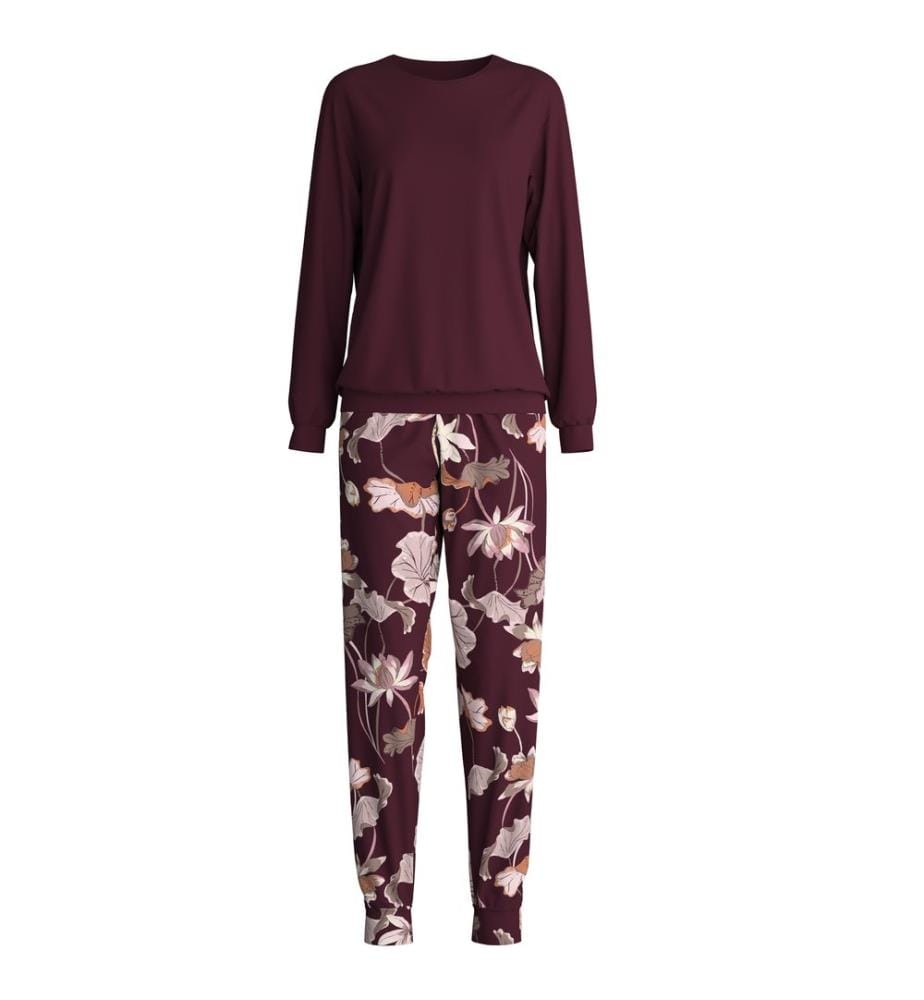 Pyjama mit Bündchen - Black Cherry