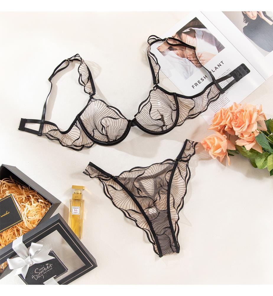 Set Lingerie " Graphic Illusion " Schwarz