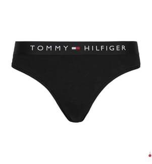 String Logo Waistband Thong - Schwarz
