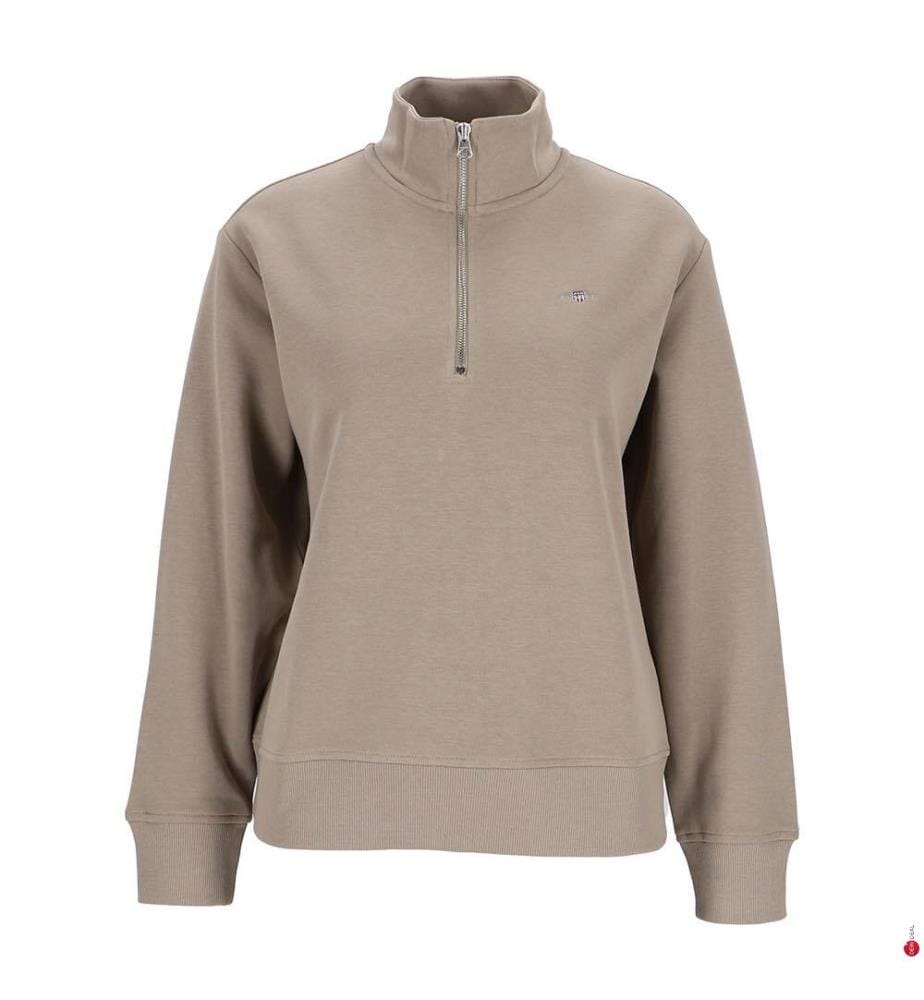Shield Half Zip Pullover - Beige Taupe