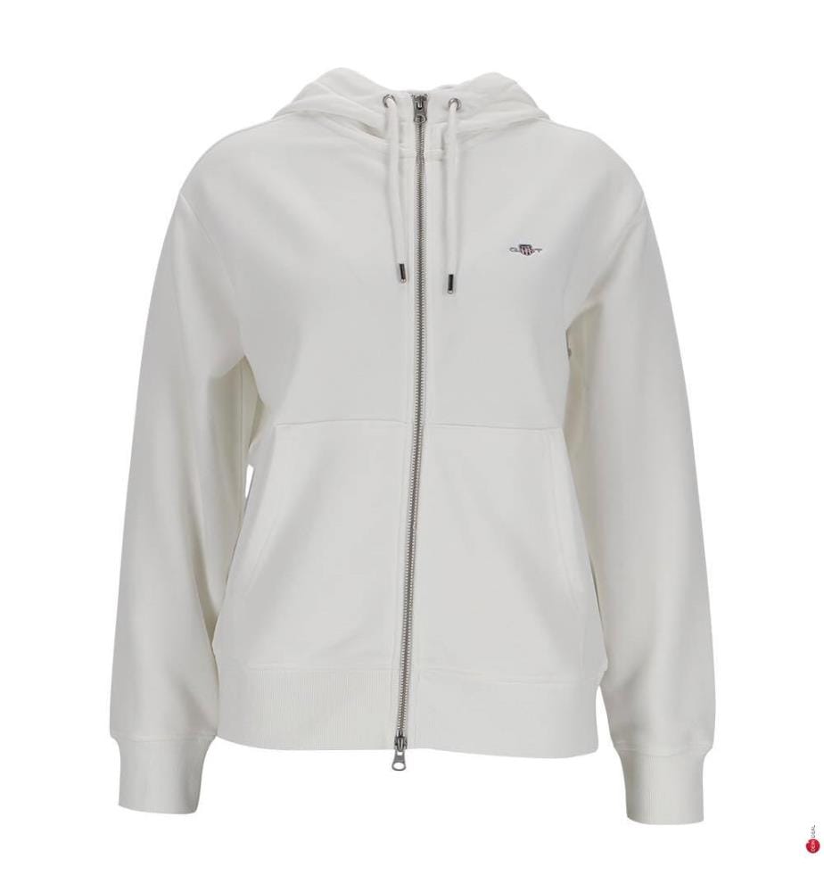 Sweat à capuche zippé Shield - Écru / Blanc Cassé