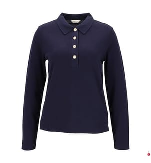 Langarm-Piqué-Poloshirt Regular - Marineblau / Navy