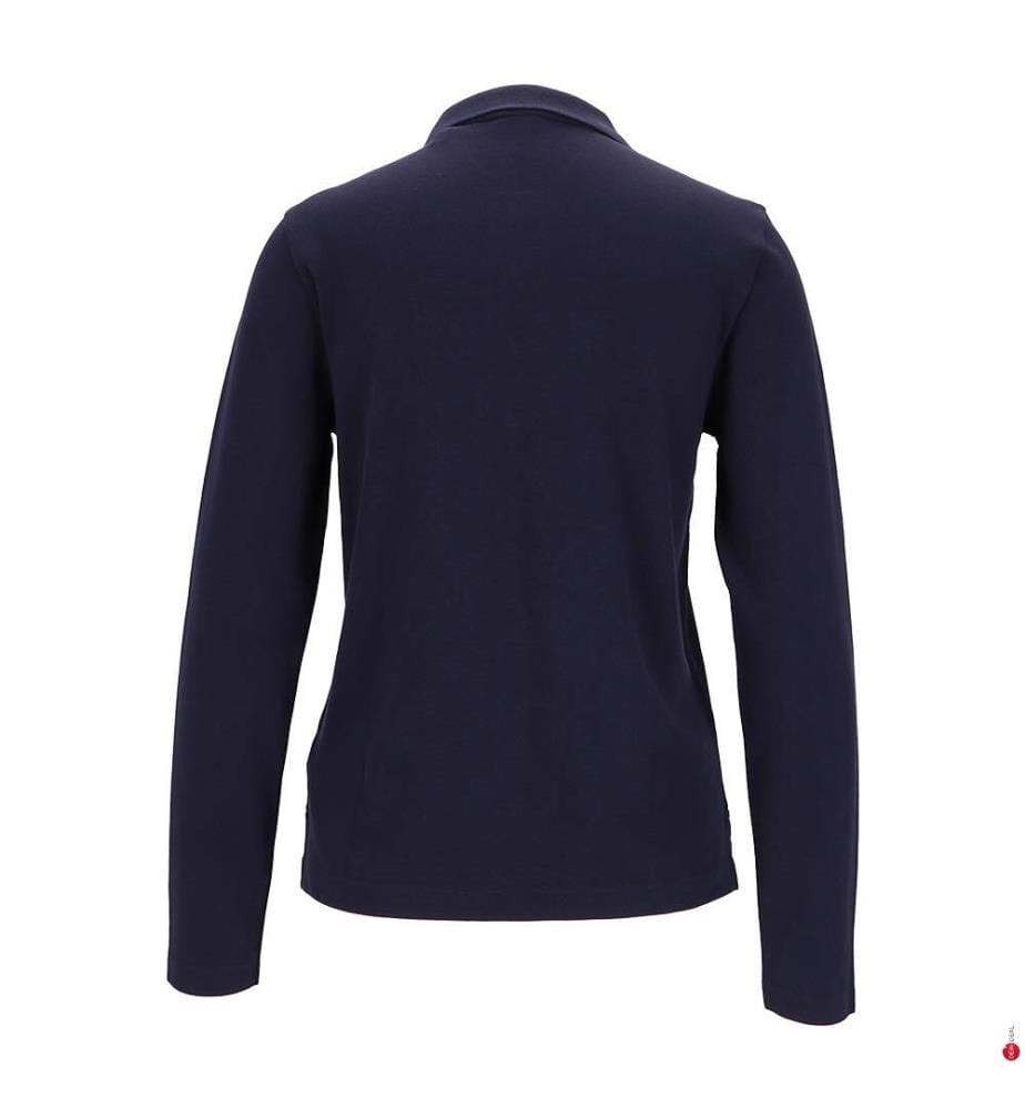 Polo manches longues en piqué Regular - Bleu Marine / Navy