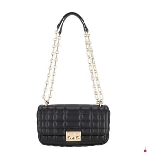Tribeca Schultertasche mit konvertierbarem Kettenriemen, Schwarz