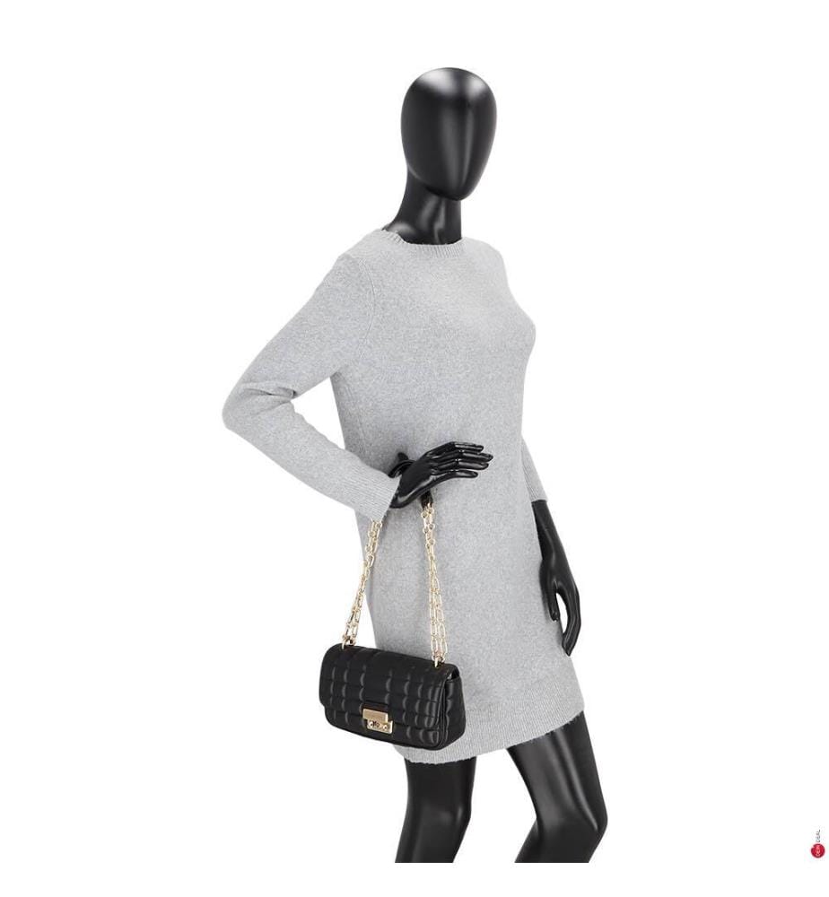 Tribeca Schultertasche mit konvertierbarem Kettenriemen, Schwarz