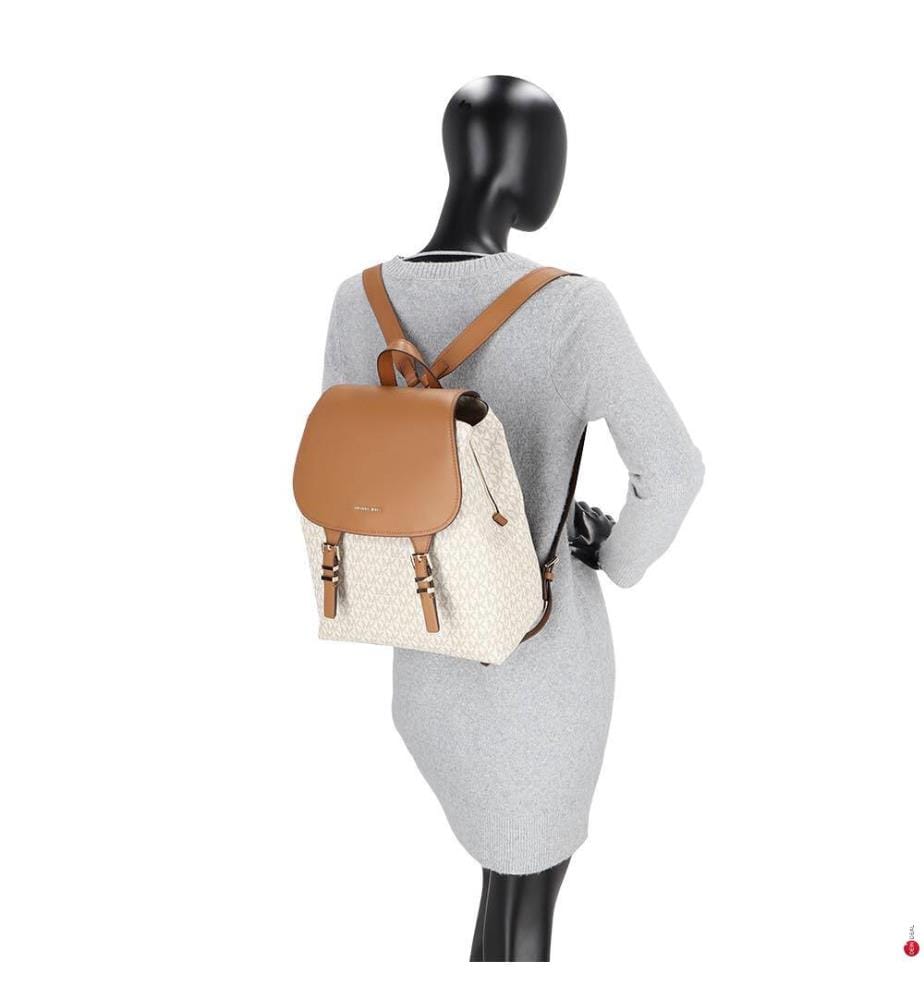 Quinn Rucksack mit magnetischer Frontlasche - Vanille und Braun