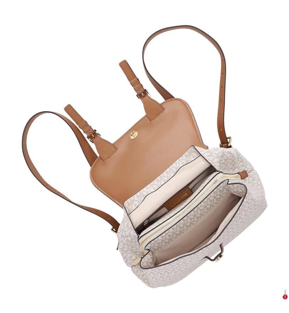 Quinn Rucksack mit magnetischer Frontlasche - Vanille und Braun