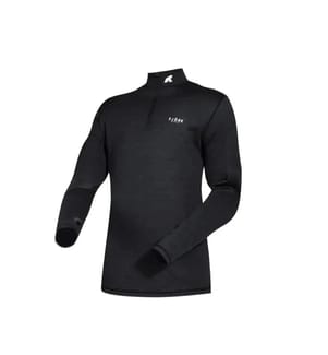 Baselayer Zip 210 Damen Merino Wolle - Laax Schwarz