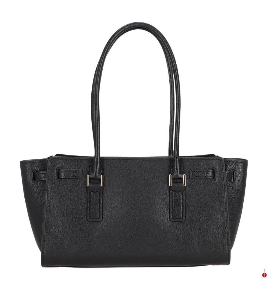 Borsa a spalla stile tote con chiusura magnetica, Nera