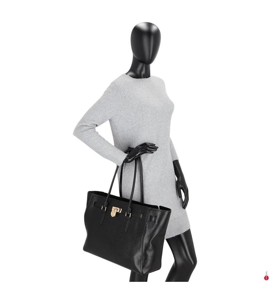 Hamilton Moderne Tote aus Leder, Schwarz