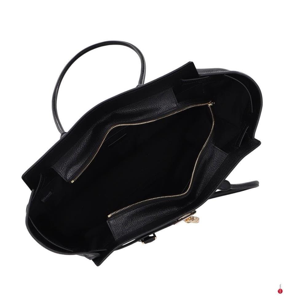 Hamilton Moderne Tote aus Leder, Schwarz