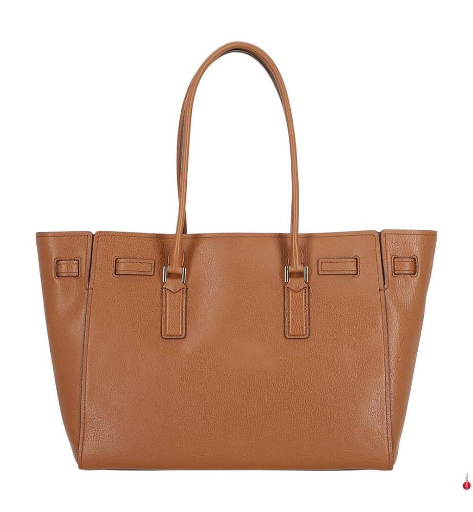 Sac cabas élégant en cuir naturel, marron