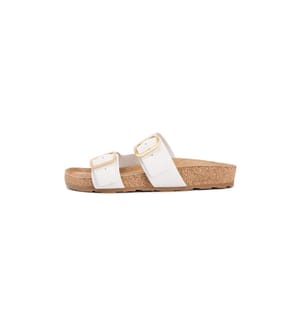 Sandalen aus Leder und Kork - Weiss