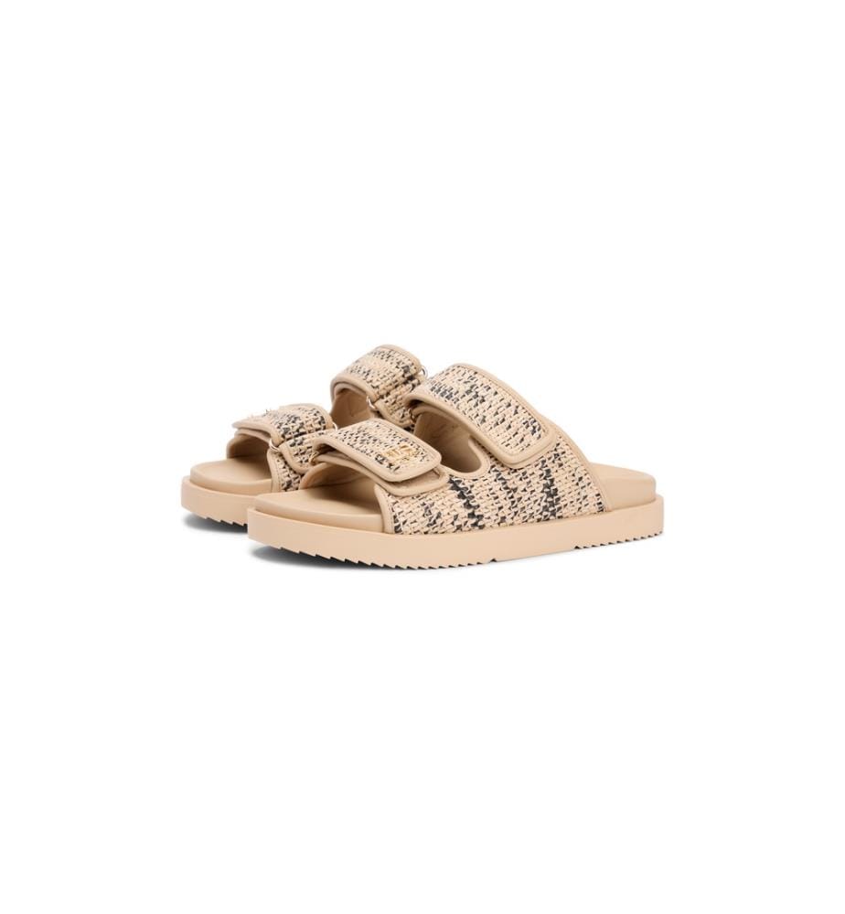 Sandalen aus Raphia - Beige