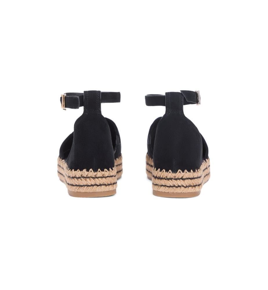 Espadrilles Compensées en Daim - Noir