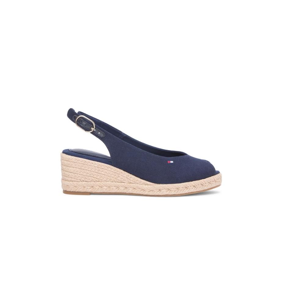 Espadrilles Compensées en Chanvre - Marine
