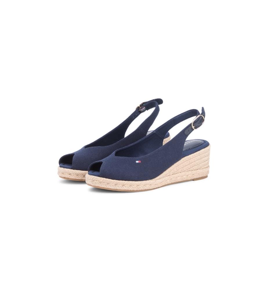 Espadrilles Compensées en Chanvre - Marine