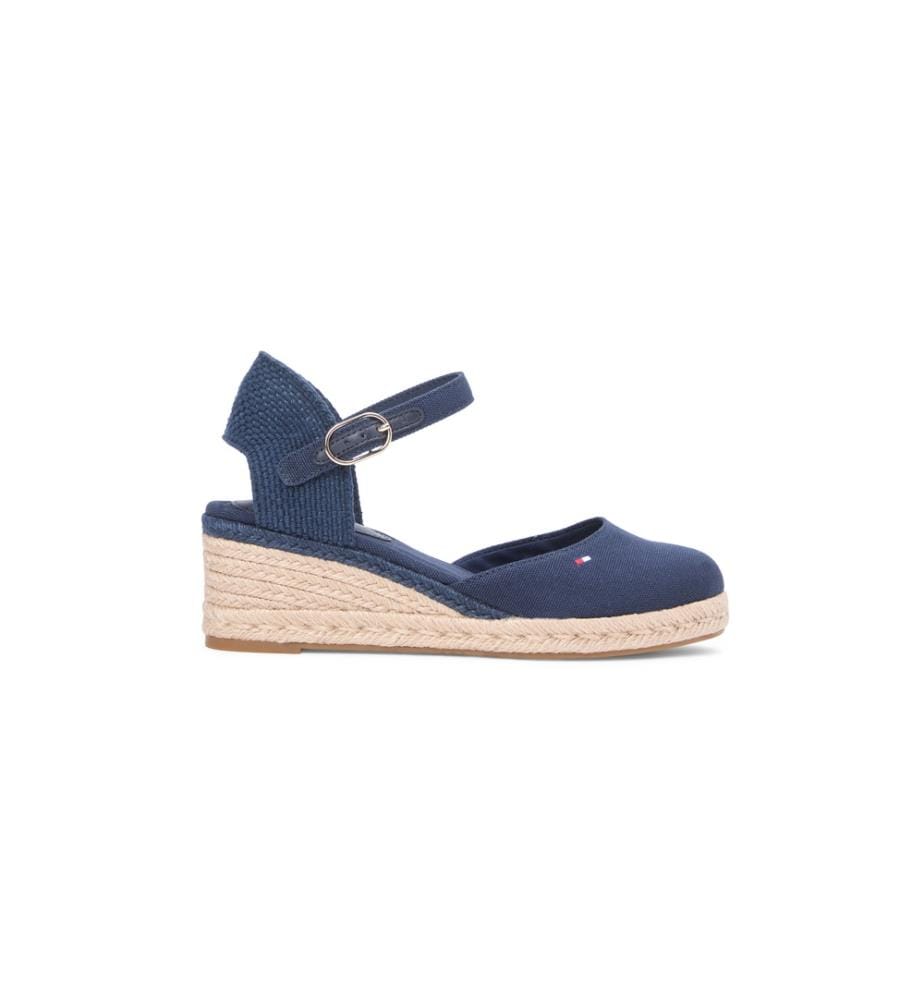Espadrilles compensées en toile - Marine