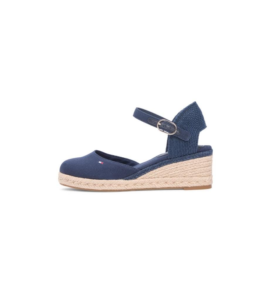 Espadrilles compensées en toile - Marine
