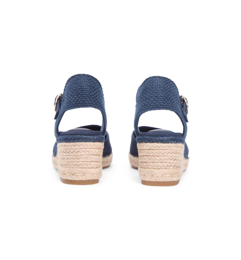 Espadrilles compensées en toile - Marine