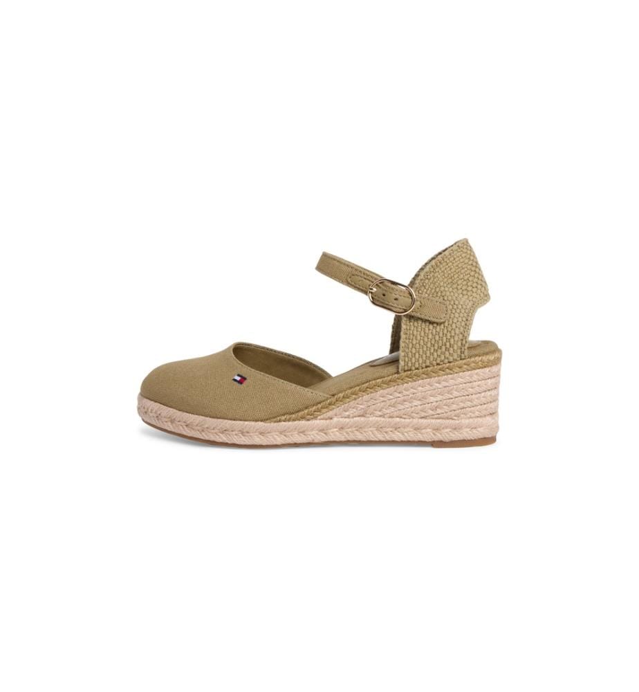 Canvas-Keilpumps - Olive
