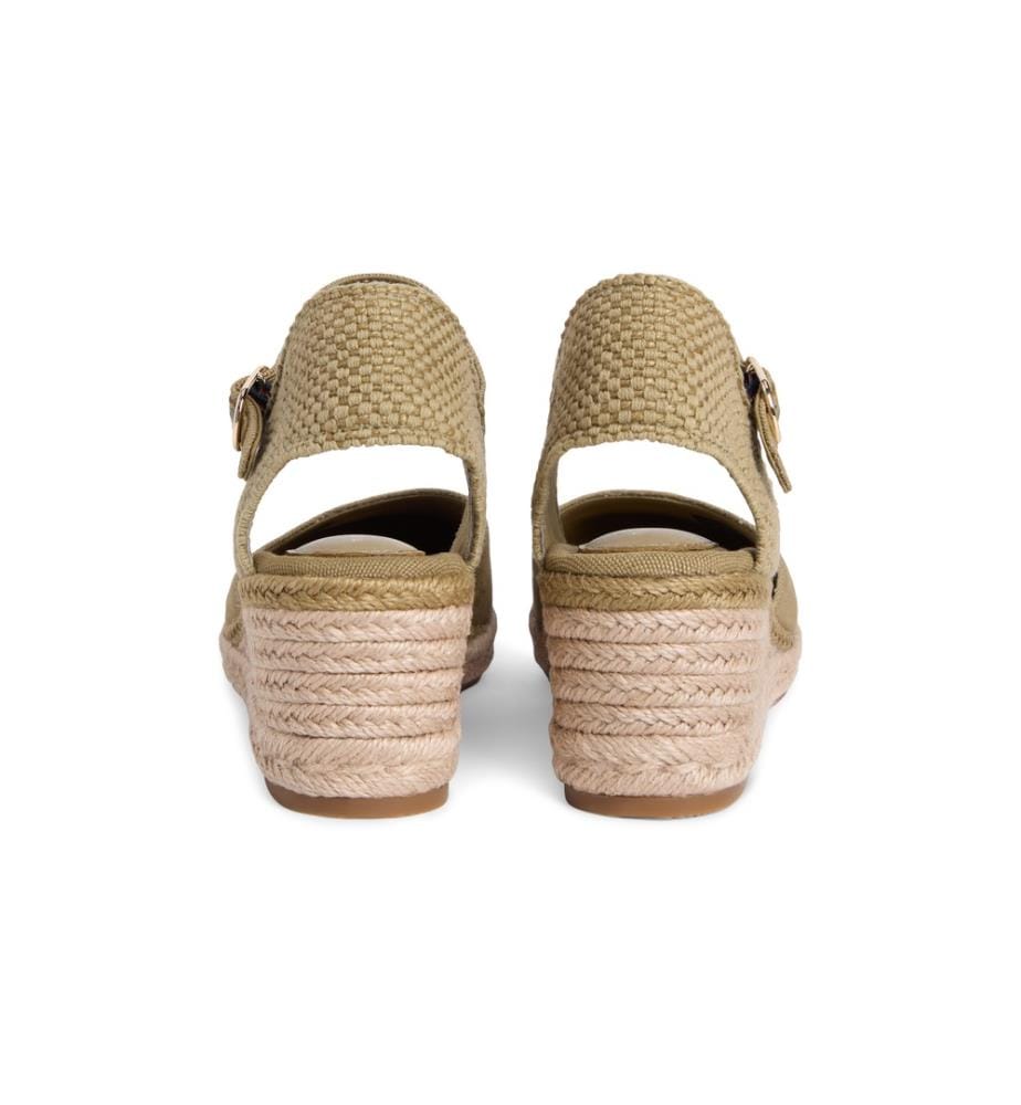 Canvas-Keilpumps - Olive