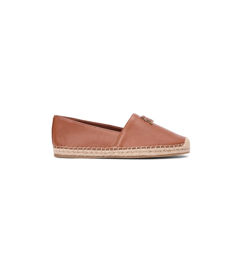 Leder-Espadrilles mit TH-Monogramm - Braun