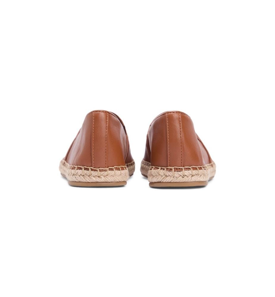 Leder-Espadrilles mit TH-Monogramm - Braun