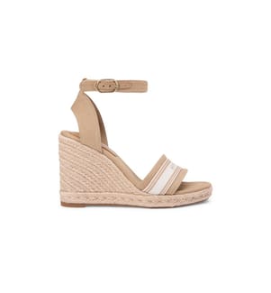 Espadrilles Compensées en Toile - Beige