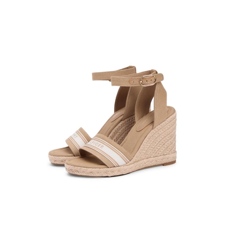 Espadrilles Compensées en Toile - Beige