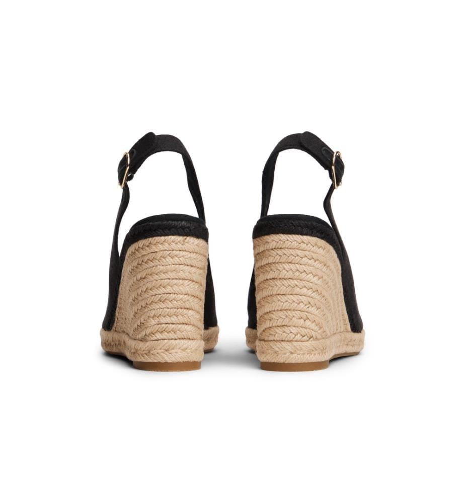 Espadrilles compensées en chanvre - Noir
