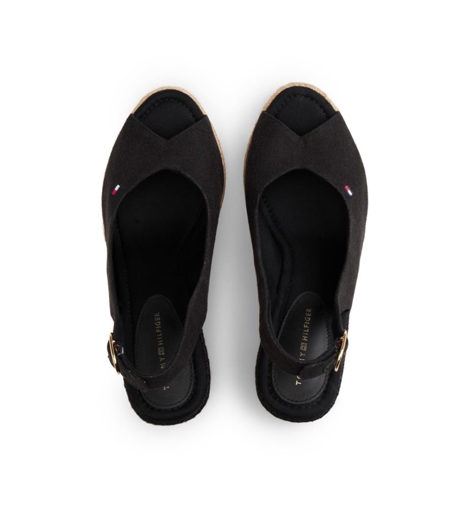 Espadrilles compensées en chanvre - Noir