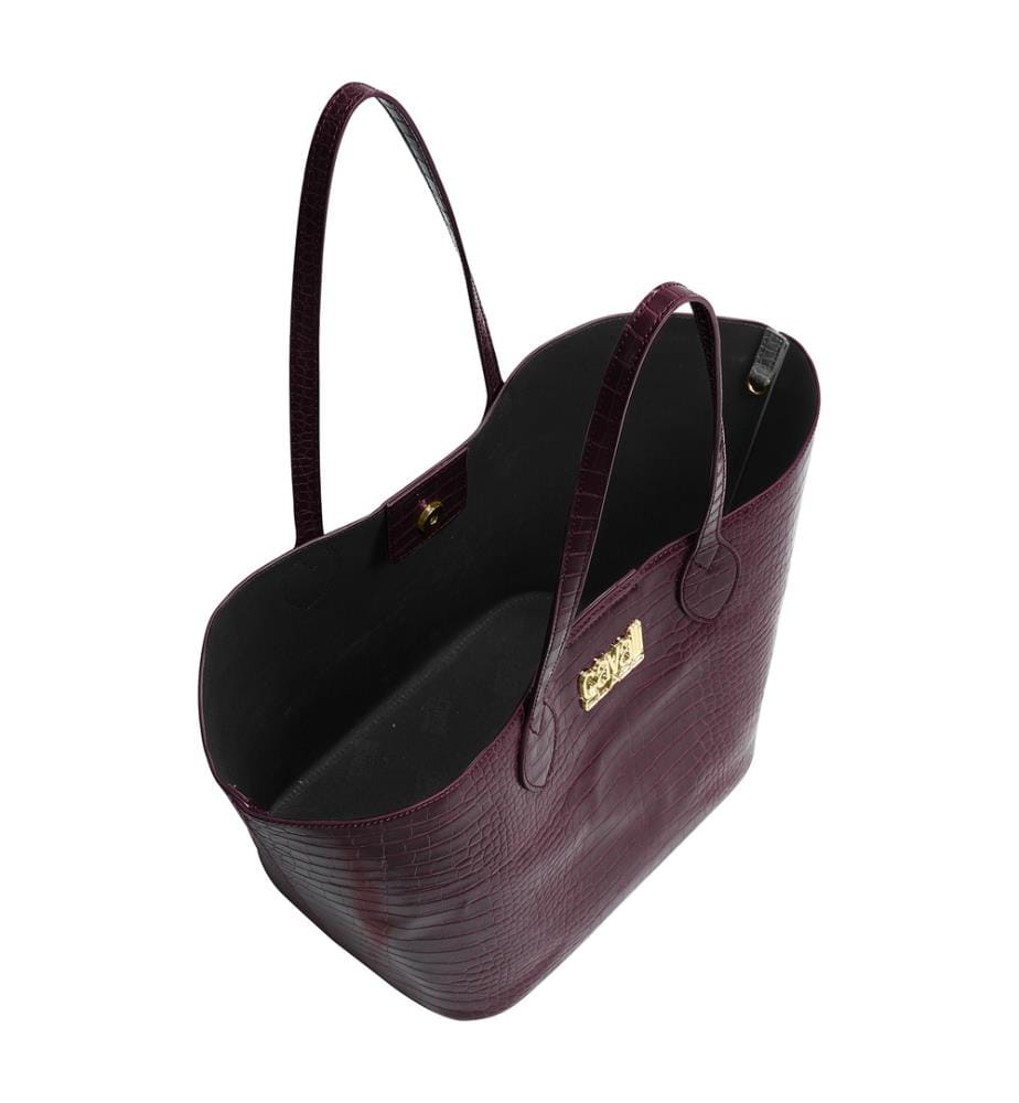 Shopping Bag mit Tasche - Bordeaux