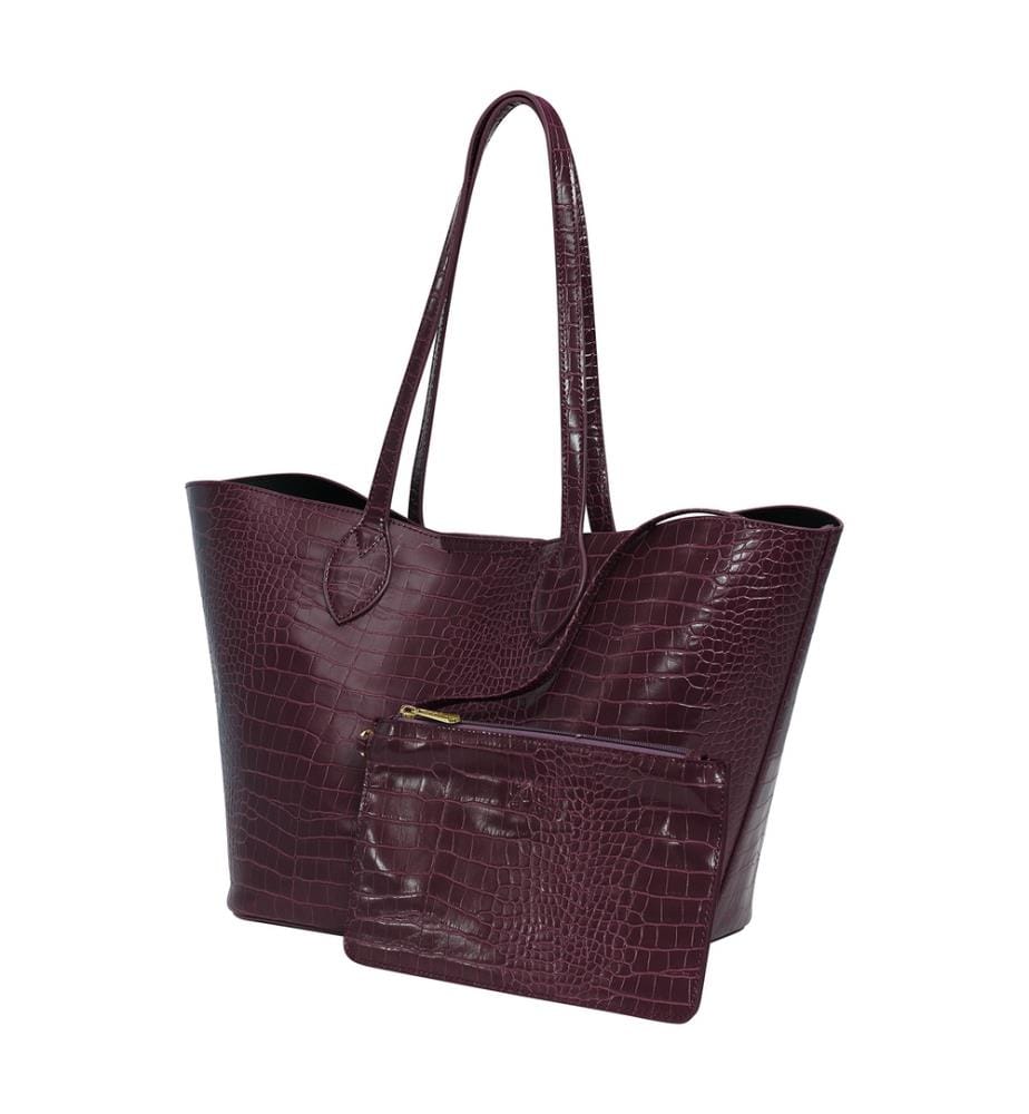 Shopping Bag mit Tasche - Bordeaux