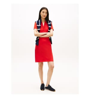 Slim Polo Kleid - Rot
