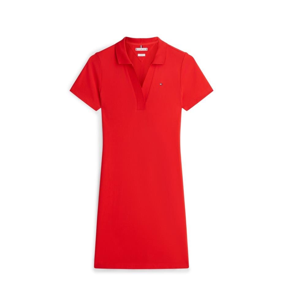 Slim Polo Kleid - Rot
