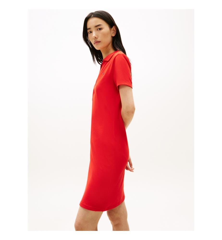 Slim Polo Kleid - Rot