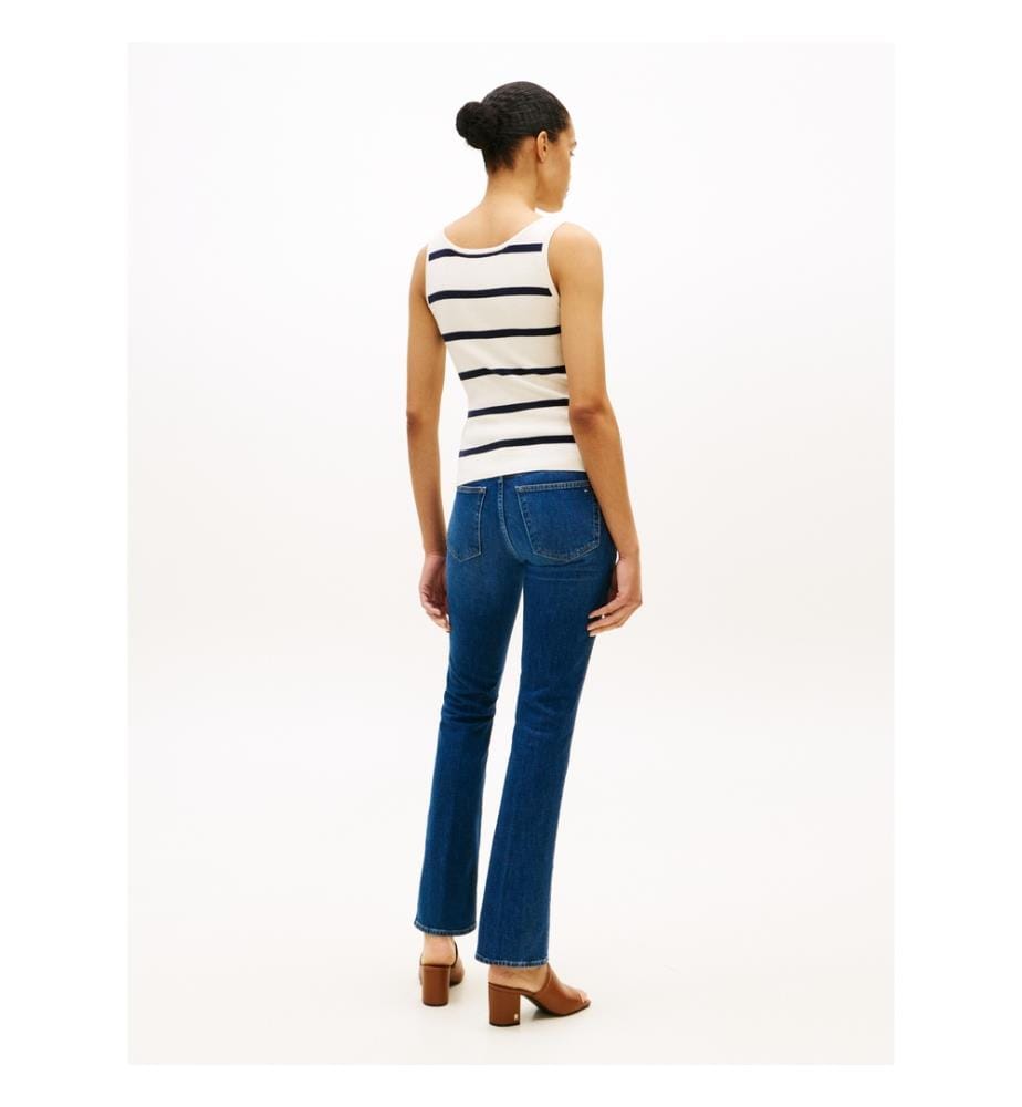 Slim e Mesh Tank Top - Weiss und Marine
