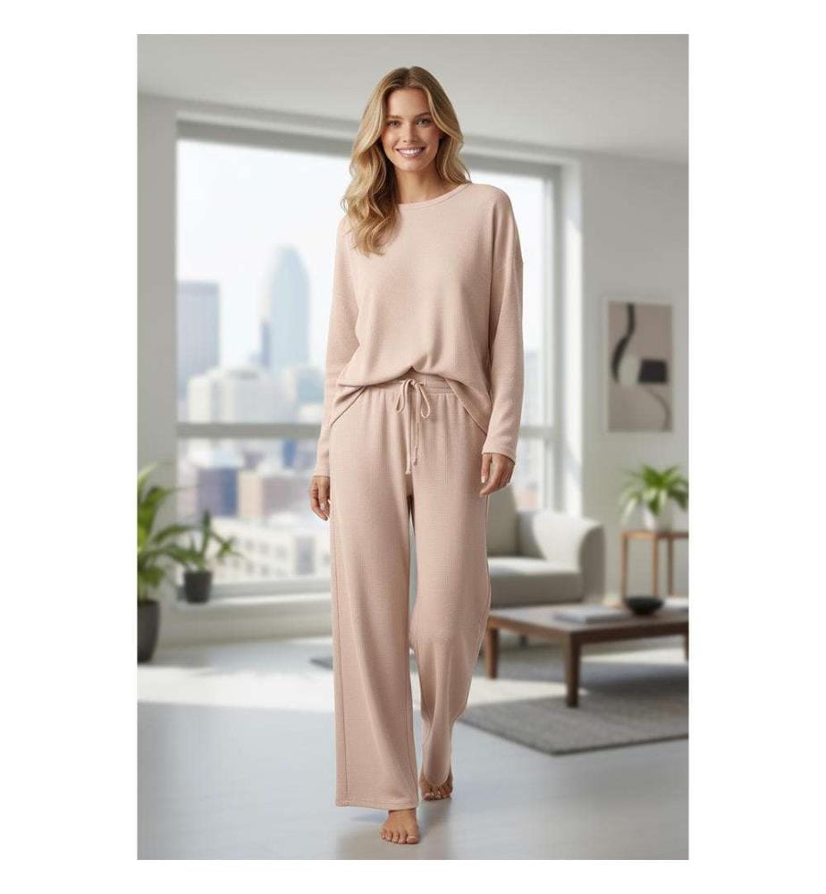 Cardigan and Hose Set - Beige