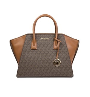 Avril Large Top-Zip Satchel - Braun