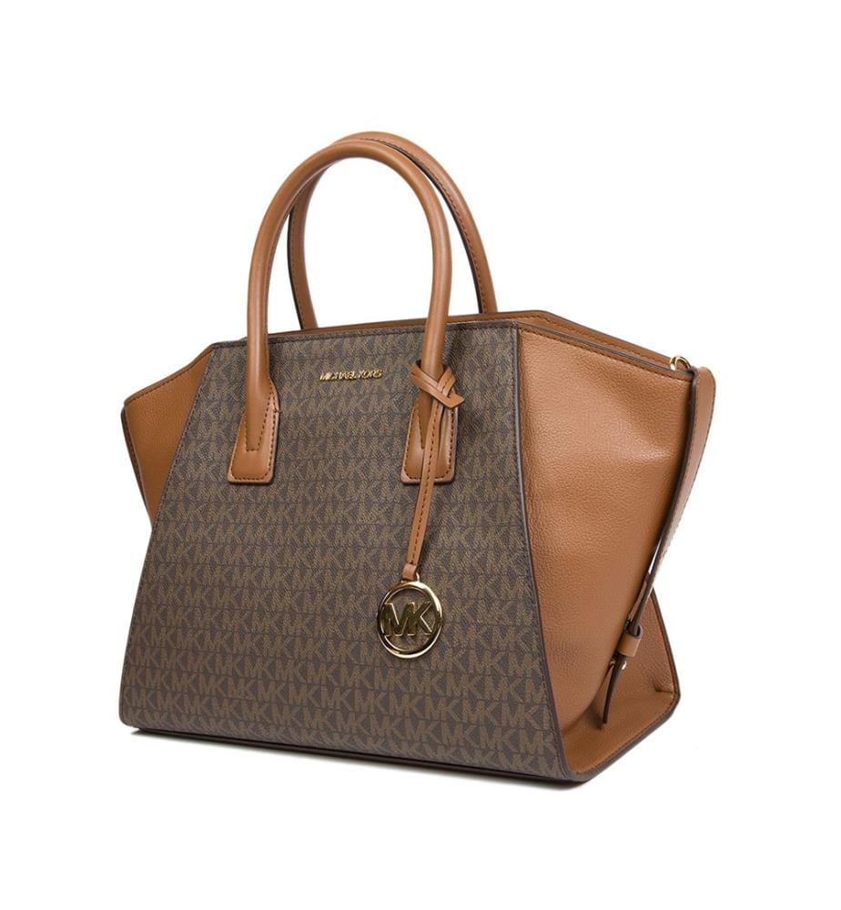 Avril Large Top-Zip Satchel - Braun