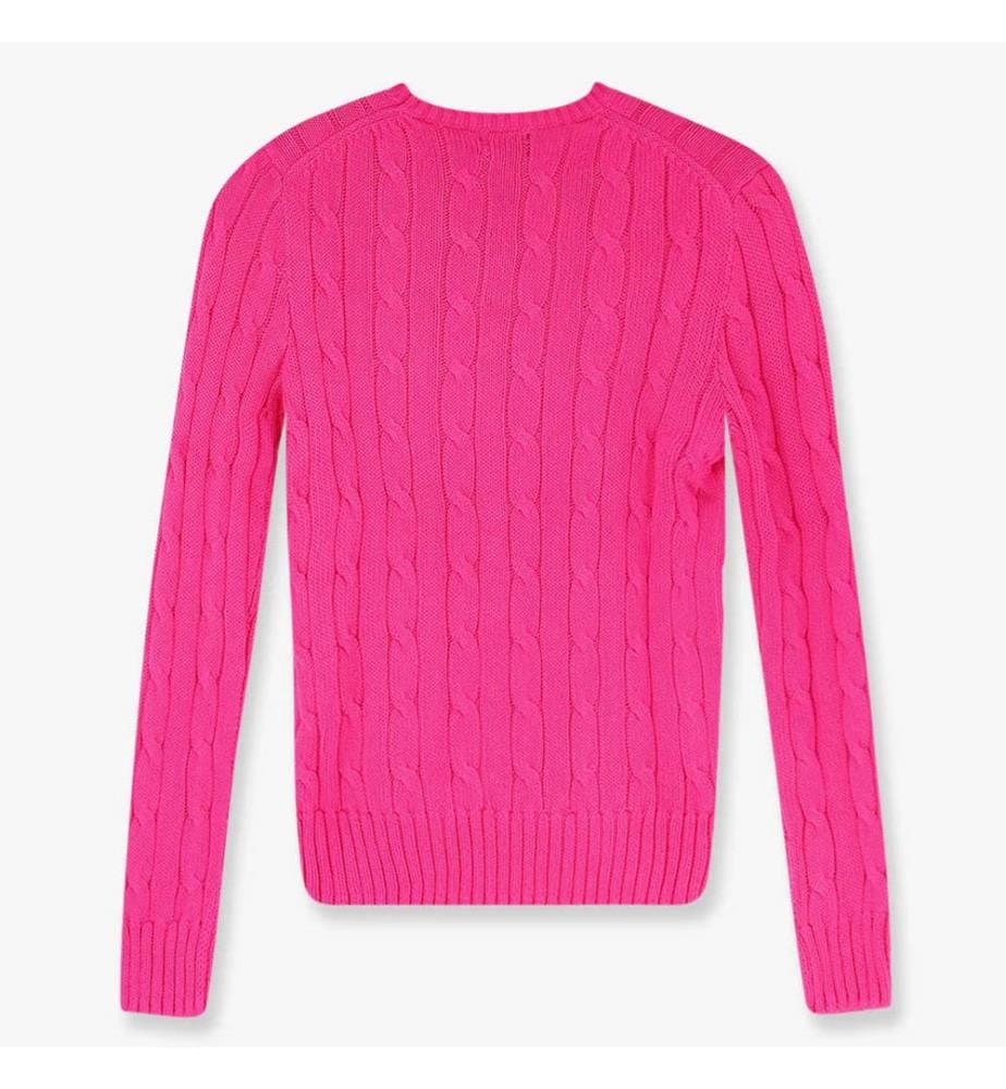 Pullover aus Baumwolle mit gesticktem Logo auf der Vorderseite - Rosa