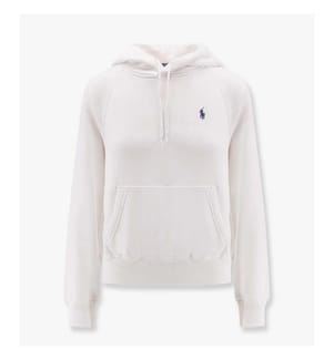 Sweatshirt aus Baumwolle mit Kapuze - Weiss