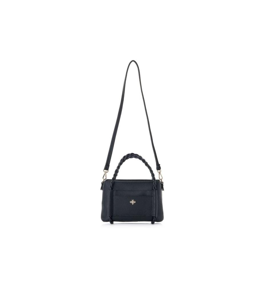Schultertasche, 100 % Polyvinylleder, Schwarz