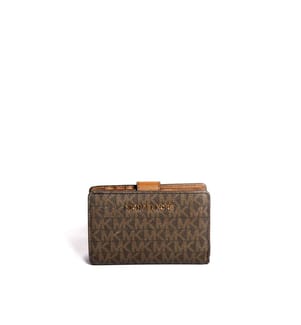 Jet Set Travel Medium Bi-Fold Zip Coin Wallet - Braun